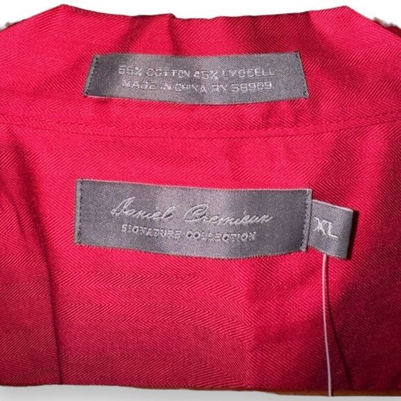 NWT Daniel Cremiux Red S/S Camp Collar Button Up Bowling Shirt Size XL - Picture 2 of 12